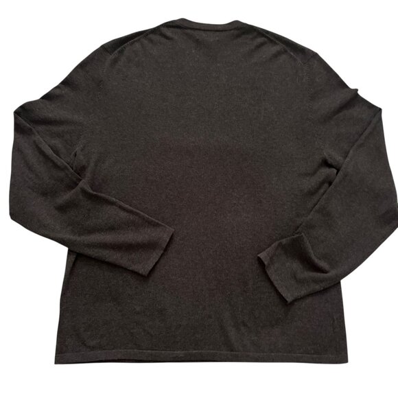 J. Ferrar V-Neck Sweater Mens L Gray Pima Cotton Blend Long Sleeve Casual Soft - Picture 2 of 7